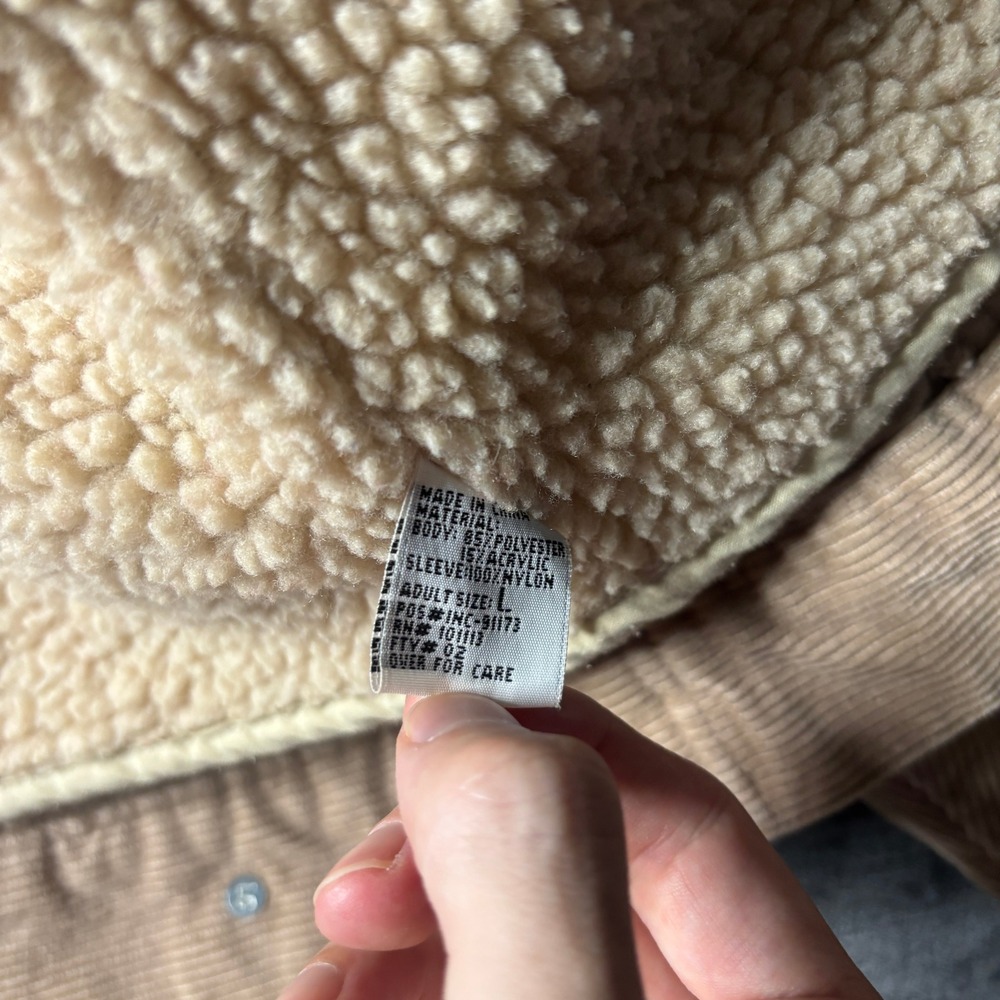 Vintage Marlboro Corduroy Sherpa Removable Lining Jacket Men's Size L Western - Picture 4 of 9